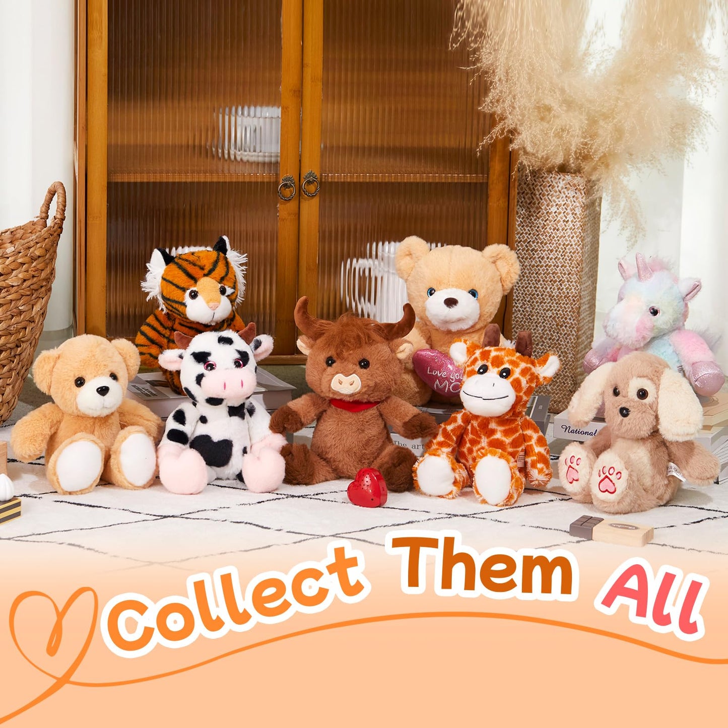 Cozyworld 12.5' Heartbeat Highland Cow Recordable Stuffed Animals Voice Sweet Messages Recorder Soft Plush Toy Playback Your Words Birthday Gifts For Toddler Kids