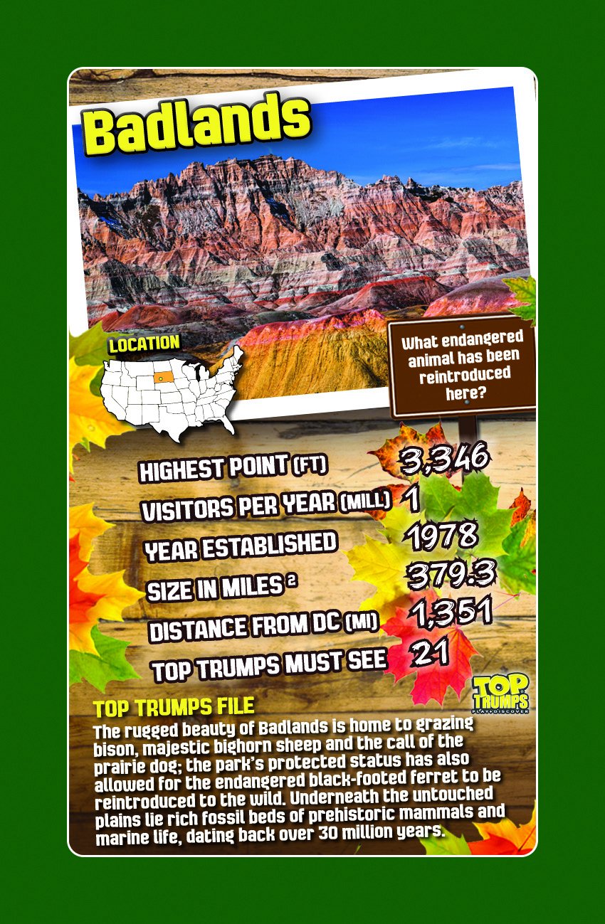 National Park Top Trumps Card Game Bundle
