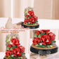 Plintone Blooming Red Roses Building Set For Adults, 574 Pcs Botanical Collection With Dust Cover, Romantic Rose Bouquet Bonsai