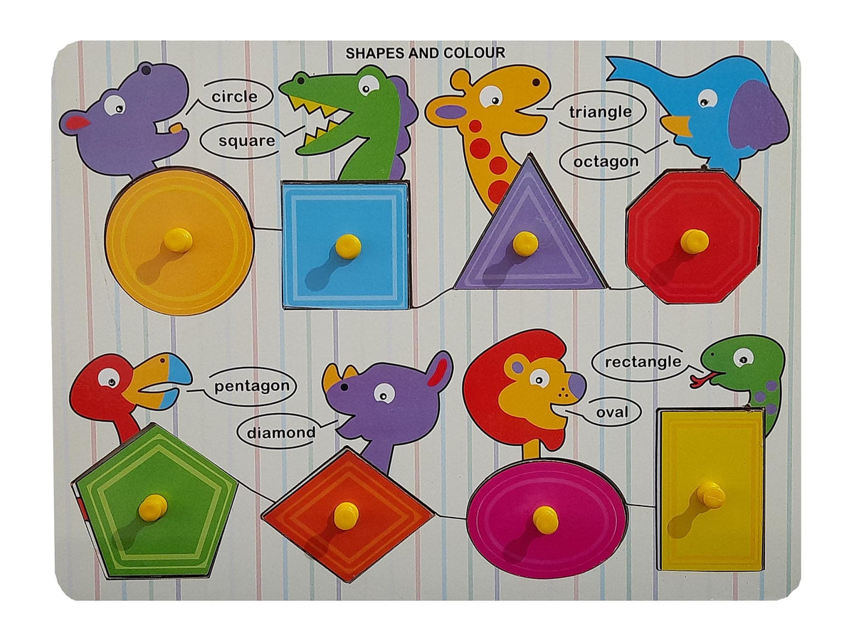 Vyonald Trading Wooden Educational Colorful Shapes Puzzle Game for Kids