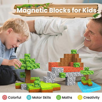 YOTOY Magnetic Blocks Toy for Kids Age 3 4 5 6 7 8 Years Old, Magnetic Building Blocks, Magnetic Blocks for Kids Ages 4-8, Magna