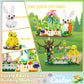 Qoq Easter Bunny And Chick Building Blocks Set - Easter Gift For Kids - Easter Basket Stuffers Easter Toys For Girls And Boys Ag