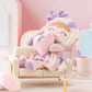 Gloveleya Easter Bunny Gift Baby Girl Gift Plush Bunny Dolls First Baby Doll Toddlers Rabbit Toy Bunny Gifts For Girl Tie-Dye Pu