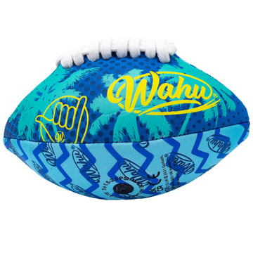 Wahu 100% Waterproof Mini Beach Football With Real Laces For In And Out Of Water Play, 6.5' Outdoor Mini Football For Pool And Beach Games, Blue/Teal