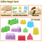 Fweir Play Construction Sand Kit,4 in1 Sandbox 2.8lbs Magic Sand 8 Alloy Construction Trucks 100 pcs Race Tracks 10 Sand Molds 1
