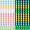 Chitidr 50 Pcs Luminous Mini Resin Frog 7 Colors Little Small Frogs Glow in The Dark Tiny Resin Frog Figures Bulk for Dollhouse 