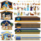 Glenmal Nativity Scene Sticker Set - 64 Sheets, Paper Crafts for Kids, Religious Christmas Decor with Cardboard & Rope