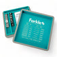 Luck Lab Farkle Dice Tray And Storage Case - Includes Embedded Scoring Combinations, 2 Sets Of 6 Pearl Dice, 40 Sheet Score Pad And Pen Holder For The Classic Family Game (Grey And Turquoise)