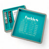 Luck Lab Farkle Dice Tray & Storage Case - Grey & Turquoise, 2 Sets of 6 Pearl Dice, Scoring Combinations, Score Pad & Pen Holder