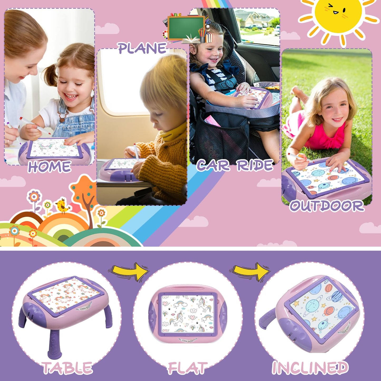 Qrytoi Drawing Board For Kids, Toddler Toys For Age 1-2 Boys Girls With Magnetic Letters And Numbers, Educational Learning Toys