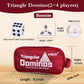 Smilejoy Triangle Domino Game - 56 Ivory Triangular Tiles with Brass Spinners, Standard Size, Ages 7+, 2-4 Players, Skill Training