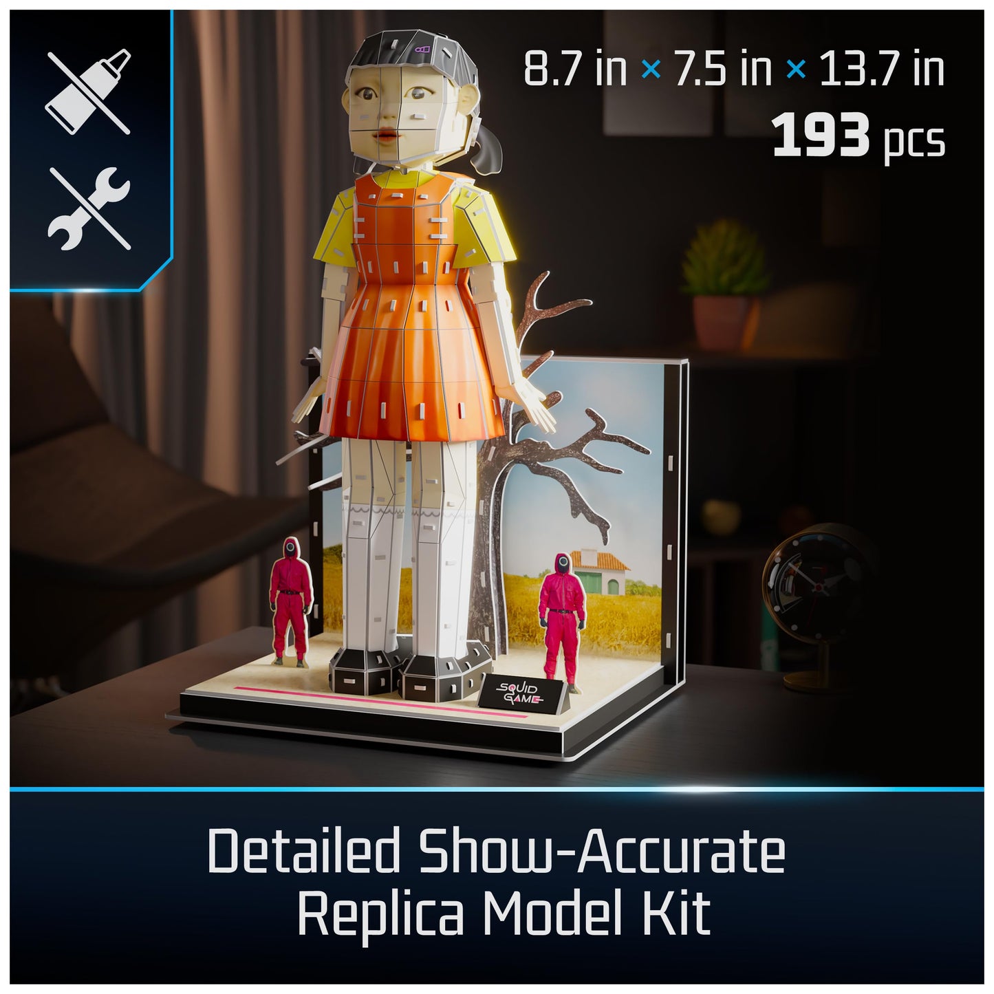 4D Build  Squid Game Young HEE Doll 3D Model Kit  Squid Game Collectibles & Desk D?cor  mature-themed Puzzle  Building Toys  3D Puzzles for mature-themeds & Teens  193 Pieces  for Ages 12 & Up