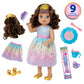 Baby Alive Interactive Doll - Princess Ellie, 18-Inch Brown Hair, Model F5237, for Kids 3+ Years Old, Includes Accessories