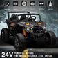 MOLACHI 4WD Kid Ride on Car Truck Toy  2 Adjustable Seater Children Electric Cars  Soft Start 24V Kids Remote Control Vehicles  3 Speeds  LED Lights  4 Shock Absorbers  Bluetooth-Black