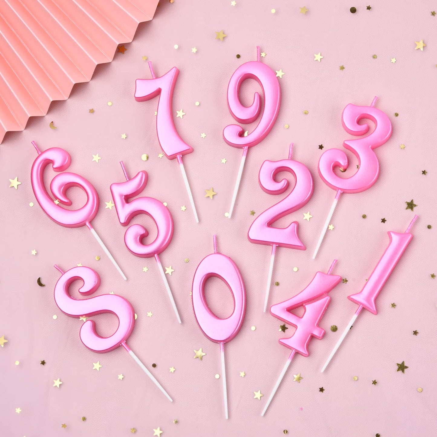 PHD CAKE 10-Count 0-9 Pink Number Birthday Candles, Number One Birthday, Pink Number Candles, Party Celebration, Baby Showers