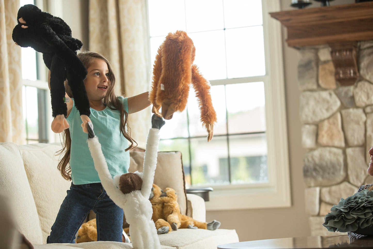 WILD REPUBLIC Common Langur Plush Monkey Toy, 20" Hanging, Polyester, Model 15262, Perfect Gift for Kids