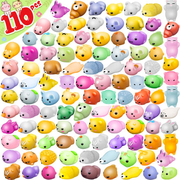 Dioju 110 Pcs Mochi Squishy Toy, Mini Kawaii Squishies Bulk Sensory Fidget Toys Goody Bag Party Favors For Kids, Classroom Prize