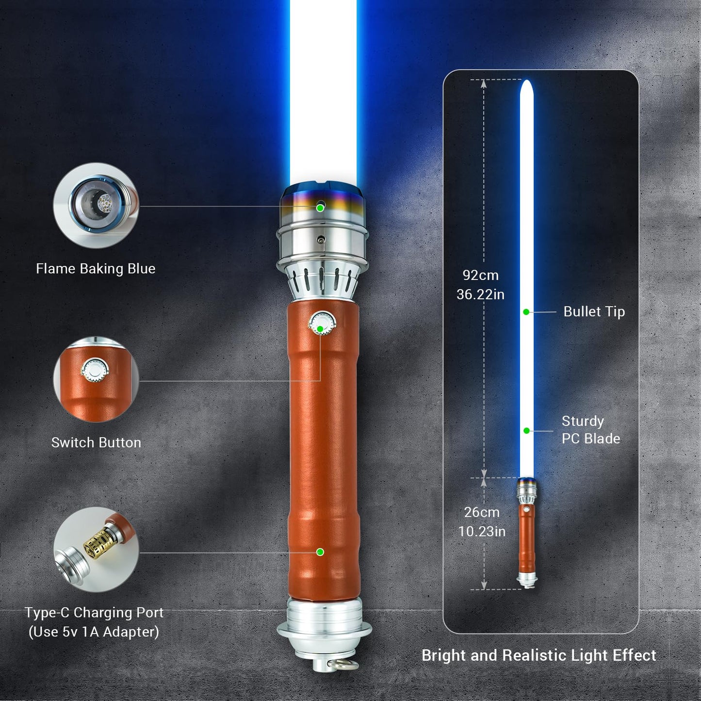 DAMIENSABER Upgrade Xenopixel 3.0 Light Saber, Sensitive 34 Sound Fonts Motion Control Light Sabers, Smooth Swing Dueling Light