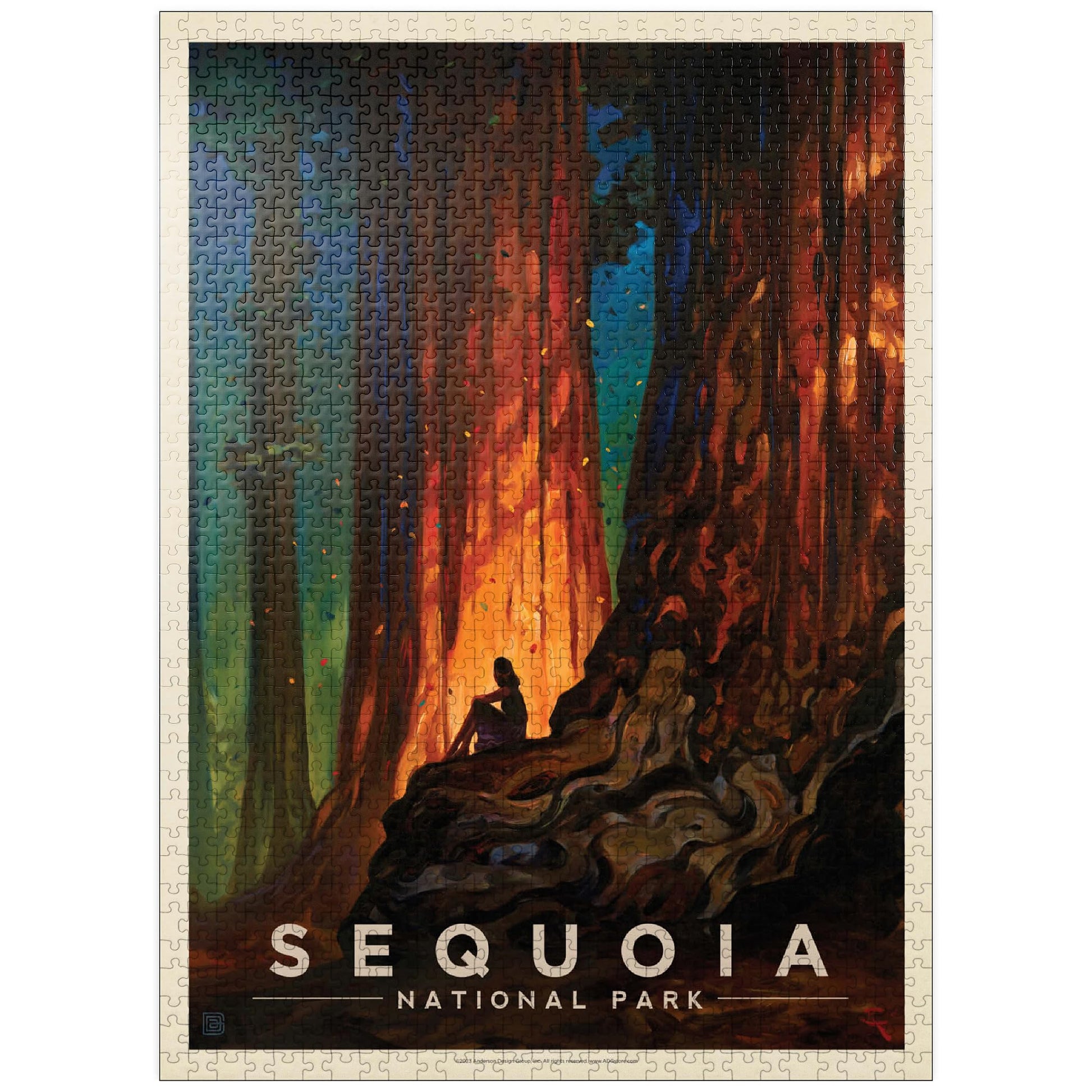 MyPuzzle Sequoia National Park: Nature's Cathedral  Vintage Poster - enhanced 1000 Piece Jigsaw Puzzle for mature-themeds