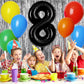 Large Black Number 8 Balloons, 40 Inch Foil Balloons, Giant Number Balloons For Women/Men Birthday Party Anniversary Celebration