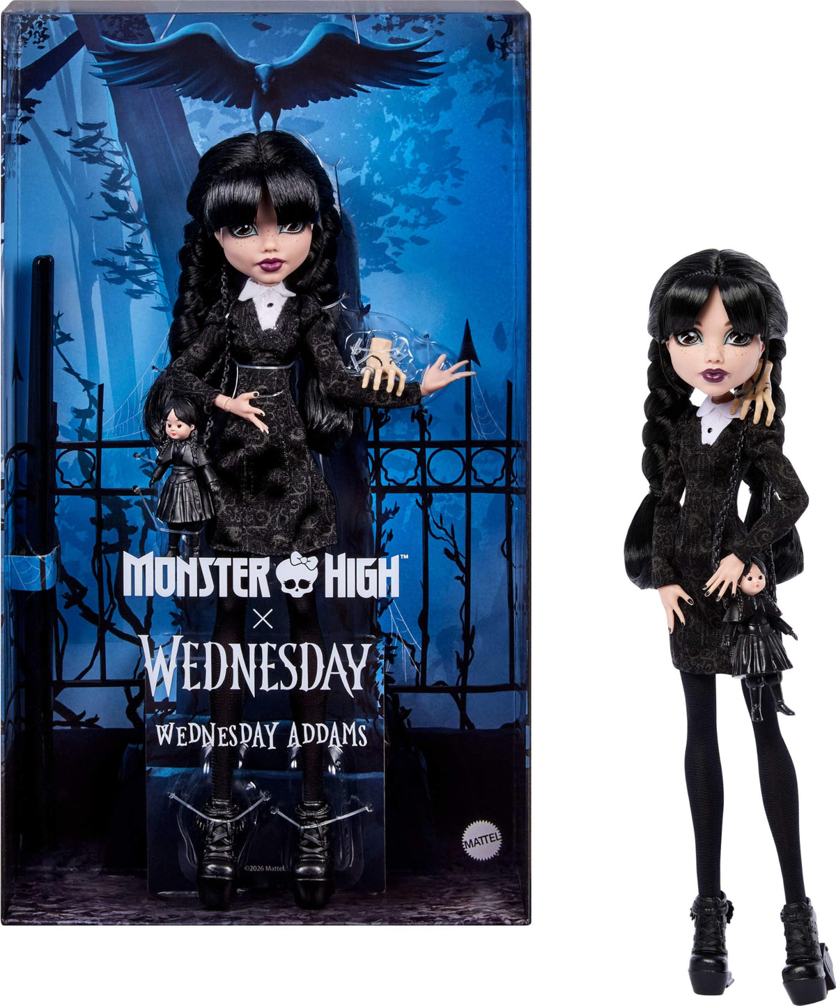 Monster High x Wednesday Addams Doll in Black Dress