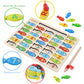 Magnetic Wooden Fishing Game Toy for Toddlers  Alphabet Fish Catching Counting Games Puzzle with Numbers and Letters  Preschool Learning ABC Math Educational Toys 3 4 5 Years Old Girl Boy Kids