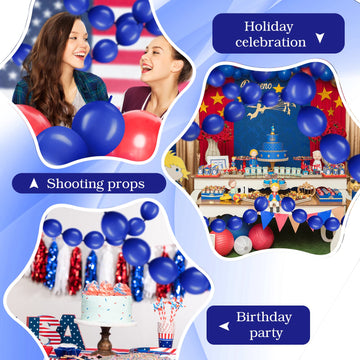 100 Pcs Link Balloon Linking Balloon Latex Linkable Balloons Connected Wedding Party Decoration (Dark Blue, 10 Inch)