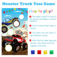 BeYumi Monster Truck Toss Game Banner with Bean Bags Checkered Party Game for Indoor Outdoor Activities 4 Score Holes Game Monster Truck Theme Birthday Party Supplies for Kid mature-themed