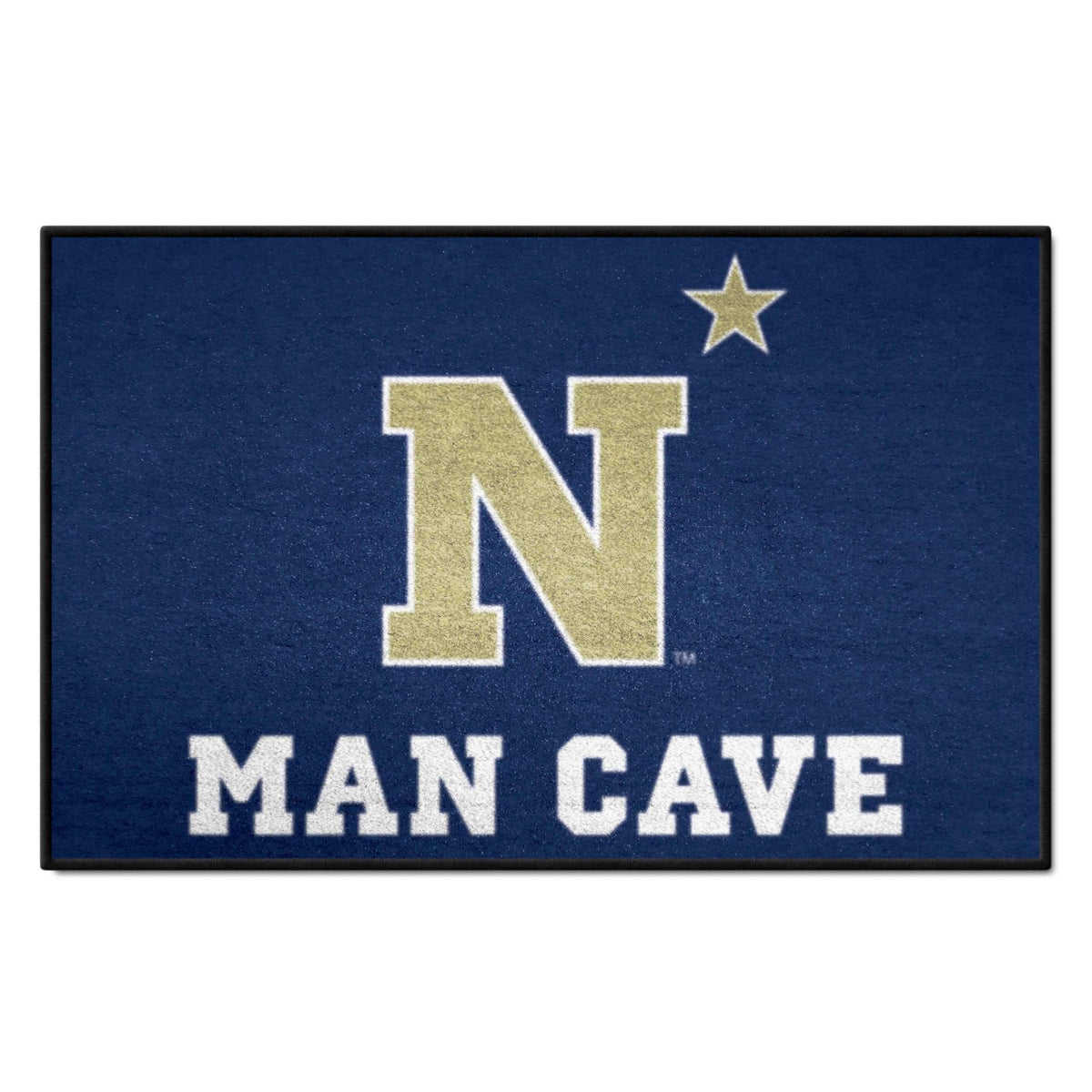 FANMATS 17343 Navy Midshipmen Man Cave Tailgater Rug - 5ft. x 6ft. Sports Fan Area Rug, Home Decor Rug and Tailgating Mat