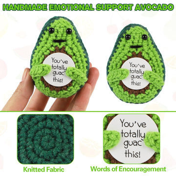 Dafuriet Mini Funny Positive Potato, 3 Inch Knitted Wool Doll With Positive Card For Cheer Up Gifts And Party Decorations, Cute Wool Positive Potato Crochet Doll(Avocado)
