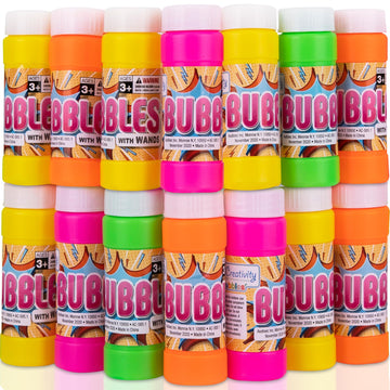 Artcreativity Bubble Bottles With Wand - 48 Pack Bubbles For Kids Bulk Party Favors, Outdoor Summer Toys, Birthday Goodie Bag Fi