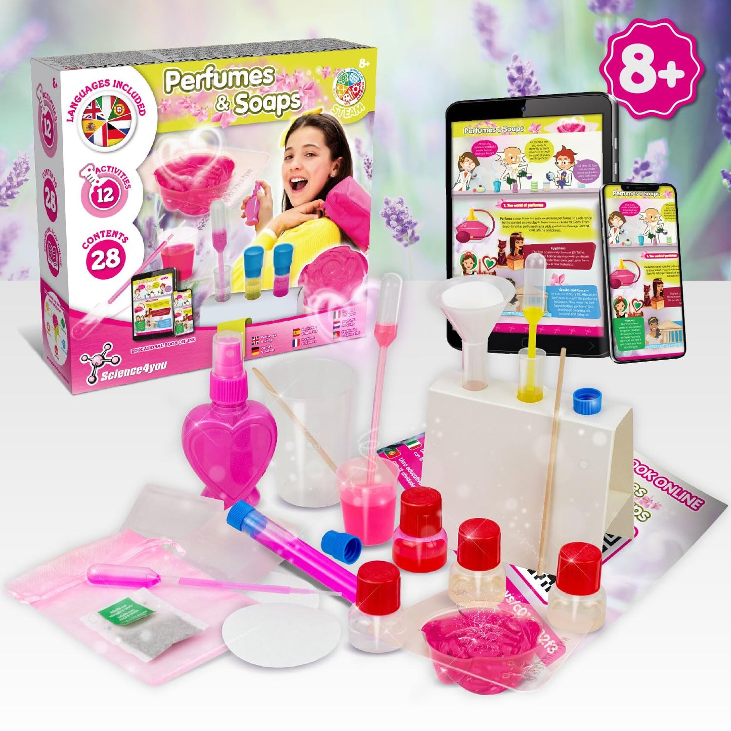 Science4You Perfumes & Soaps - Perfume And Soap Making Kit For Kids - Educational Science Kits With 12 Science Experiments For Kids - Craft Sets For Girls And Boys - Science Kits For Kids Age 8 9 10+