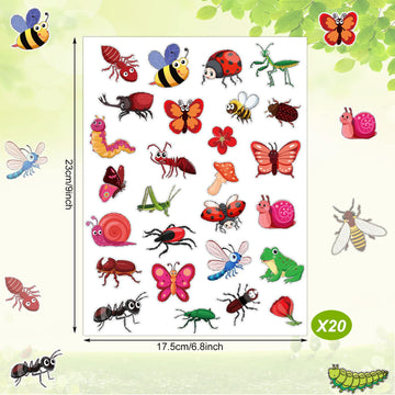 Geyee 520 Pieces Insect Stickers Bug Stickers For Kids Butterfly Scrapbook Stickers Bulk For Craft Boys Girls Water Bottle Lapto