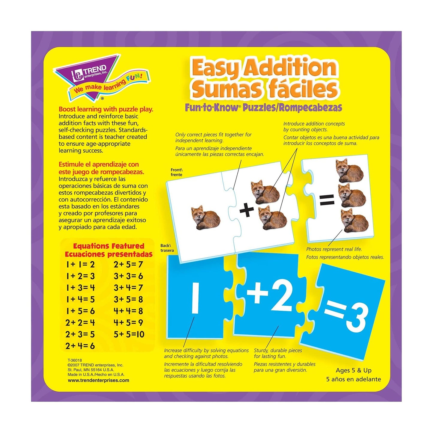 Trend Easy Addition/Sumas Faciles Fun-To-Know Puzzles