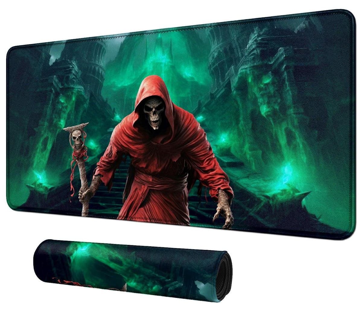 Red Skull For Mtg & Tcg Playmat Mouse Pad,Bfdhgqzc 24inch X 14inch Game Mat For Mtg/Rpg/Ccg Trading Card Game Playmats Table Mat Perfe