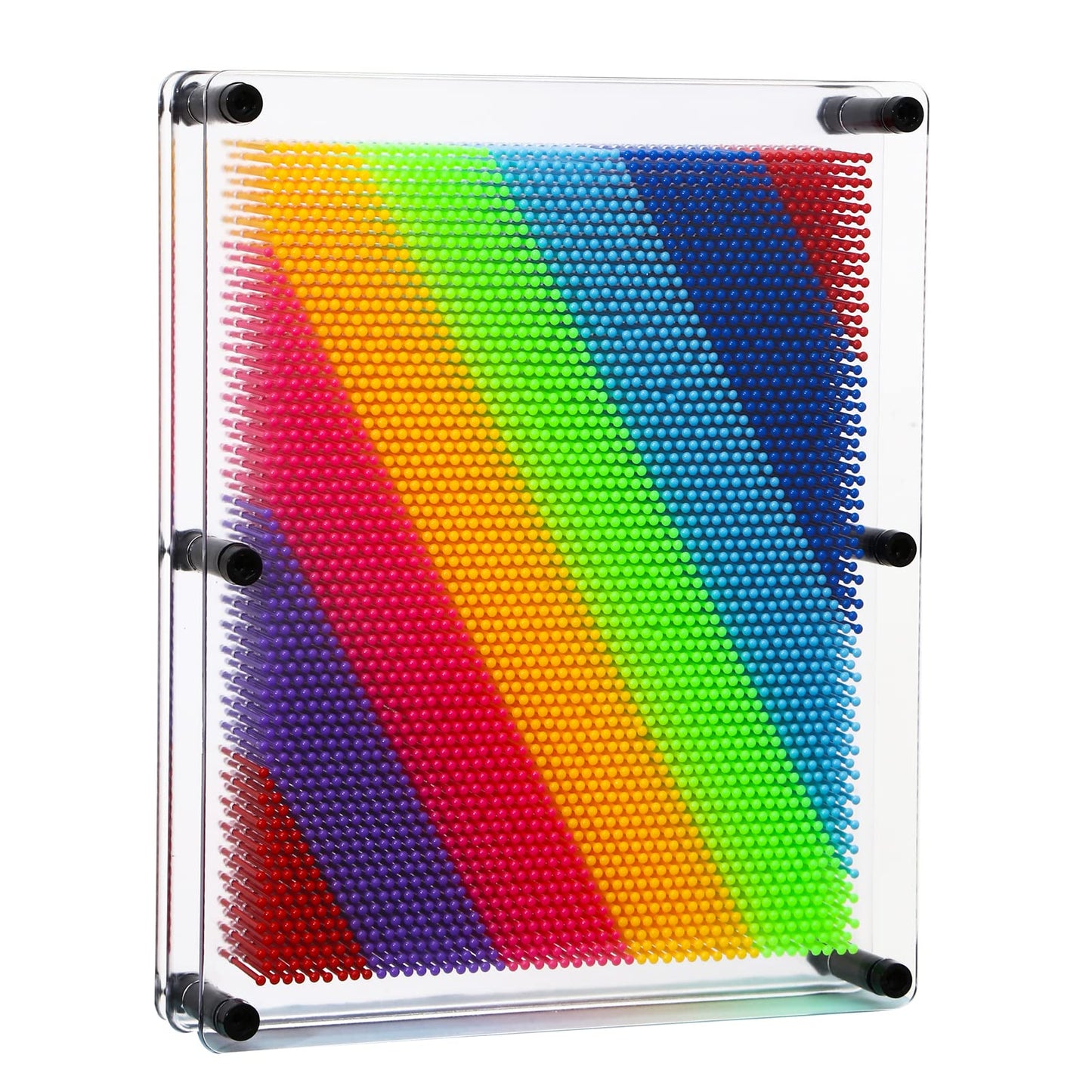 E-Firstfeeling 3D Pin Art Toy Extra Large 10' X 8' Pin Art Board Pin Impression Sculpture Toy For Kids Adults Hand Mold Board Toy (Transparency Multicolour)