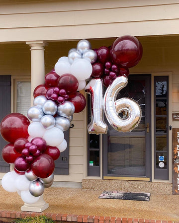 40 Inch Silver 16 Number Balloons Giant 16 Or 61 Balloons Silver Birthday 16 Balloons 16Th Birthday Anniversary Party Decoration