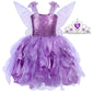 Soyoekbt Fairy Costume For Girls Princess Tutu Dress With Butterfly Wings For Girls Birthday Party Dress Up (Purple, 3-4 Years)