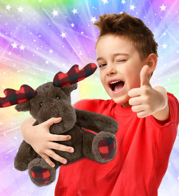 Dollibu Plaid Brown Moose Stuffed Animal - Soft Huggable Plaid Brown Moose Stuffed Toy, Adorable Playtime Wildlife Plush Toy, Cute Cuddle Gifts, Super Soft Plush Doll Animal Toy For Kids - 10 Inches