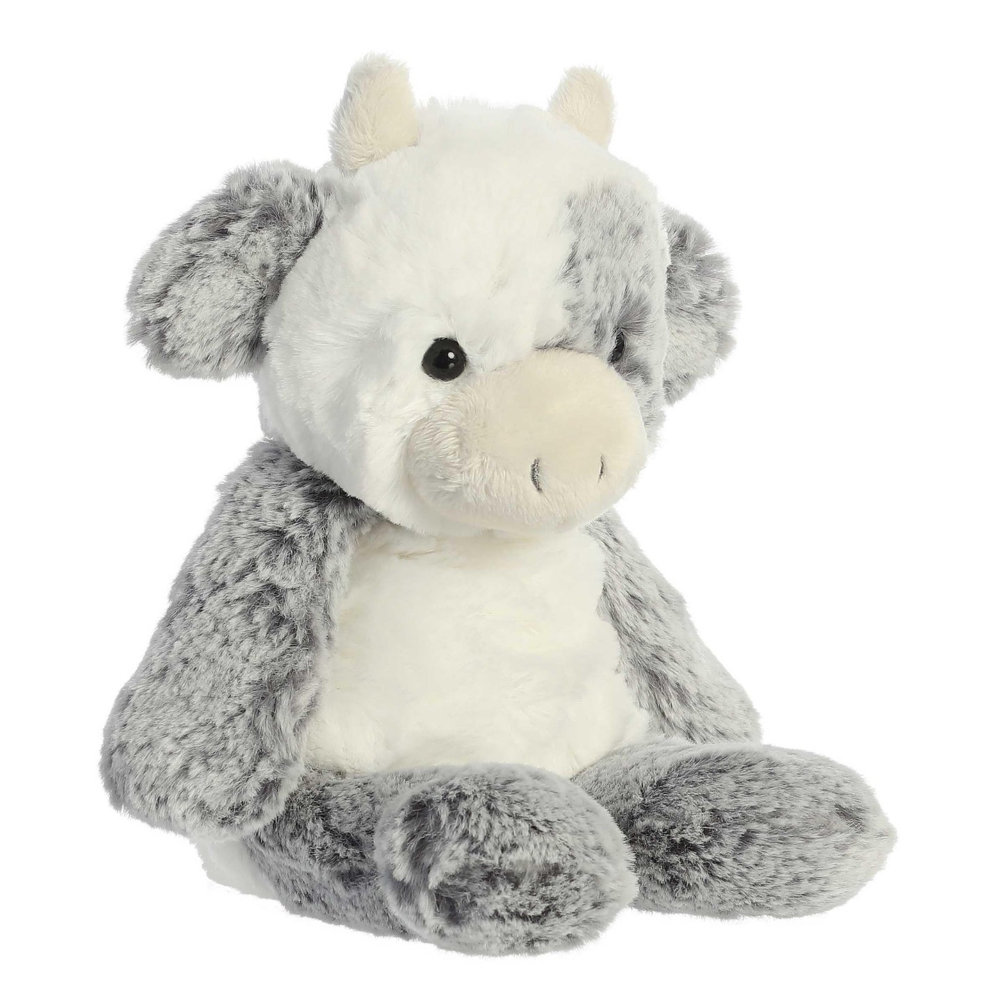 Aurora Cow Stuffed Animal - Snuggly Sweet & Softer - White - 6.5 Inches - Polyester - Model 03605