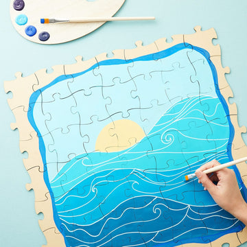 Bright Creations 50 Blank Wooden Puzzle Pieces For Crafts, Diy Art Projects, 3X3.5 Unfinished Freeform Jigsaw Wood Puzzles To Draw On