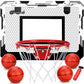 Indoor Over Door Mini Basketball Hoop Set For Kids Adults, Upgrade Wall Mount Basketball Hoop For Wall With Large Dunk Rim, Room Basketball Hoops Game With 4 Small 6' Balls Gift For Boys Girls Teen