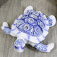 Ebros Terracotta Blue And White Feng Shui Celestial Sea Turtle Statue 6' Wide Talisman Of Stability And Fortune Lucky Tortoise Figurine Decorative Zen Turtles Tortoises
