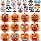 DECYOOL Halloween Pumpkin Decorating Stickers - 46 Pieces, Multicolor, Paper, Includes 30 Small Face Stickers for Kids, DIY Treats Party Favors