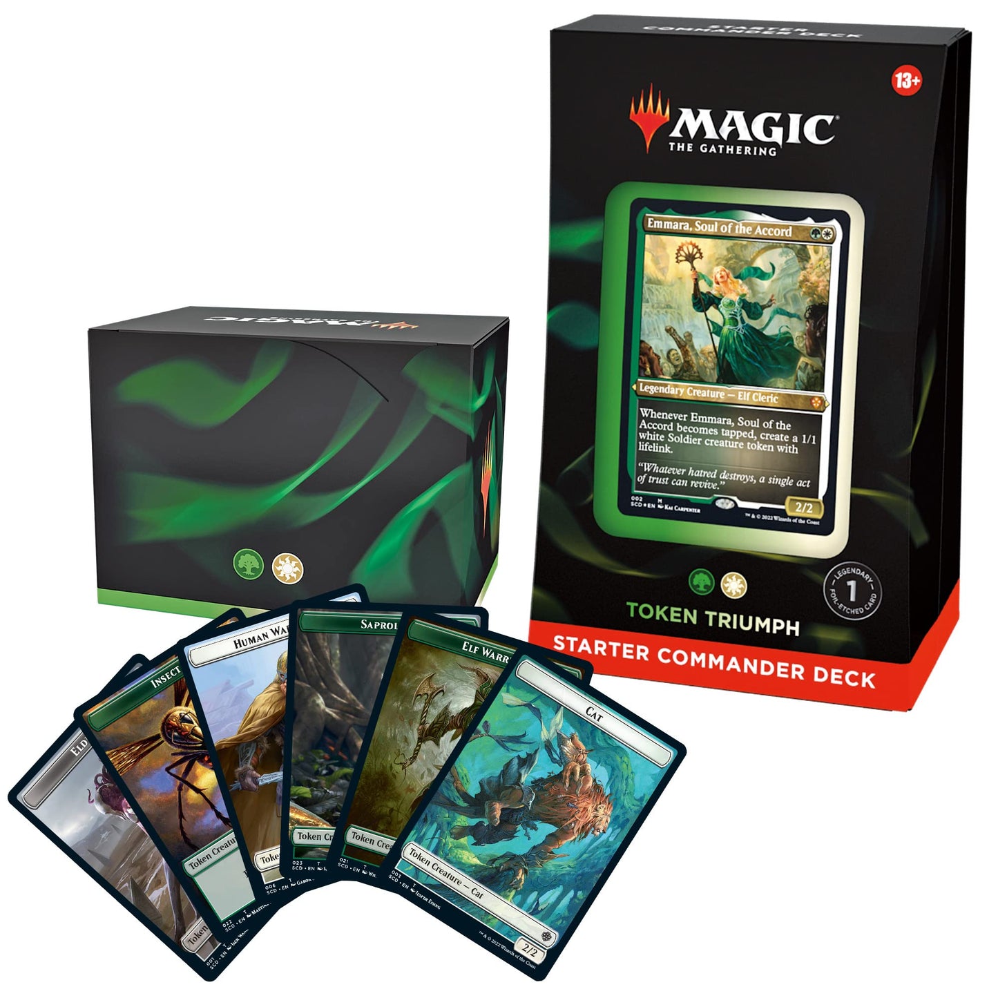 Magic The Gathering Starter Commander Deck - Token Triumph | Green-White | Ready-to-Play | Ages 13+ | Collectible Card Game
