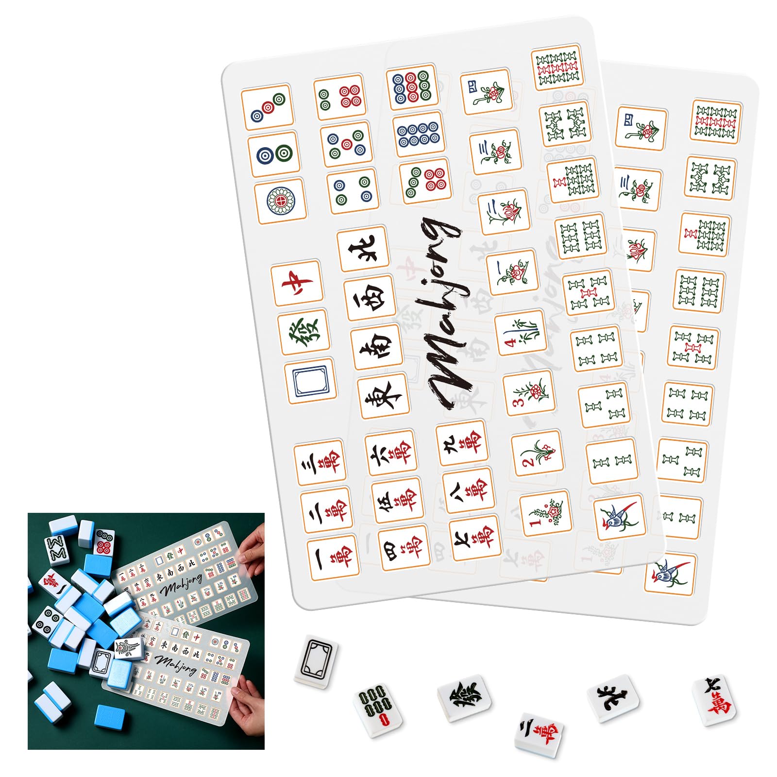 Seenelling 2 Pcs Mahjong Tile Mixer Shuffler for Mixing and Shuffling Tiles Plastic Mahjong Accessories Gifts for Lovers Playing