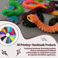Binvin 24 In 3D Printed Snake Viper, Articulated Snake Toy, 3D Printed Animal Model, Red Black