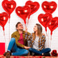 12 Pcs Red Heart Balloons,18 Inch Heart Foil Balloons Love Balloons Valentine Balloons For Birthday Party Wedding Engagement Par