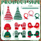 Hiboom 12 Pcs Winter Mini Christmas Knit Hat Scarf Gloves Set Christmas Doll Knit Decor Clothes For Winter Elf Doll Clothing Acc