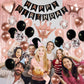 Rose Gold Birthday Decorations For Women Black Rose Gold Balloons Birthday Party Decoration Rosegold Happy Bithday Banner Sash C